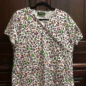 Womens Bonita Brand Scrub Top size Large